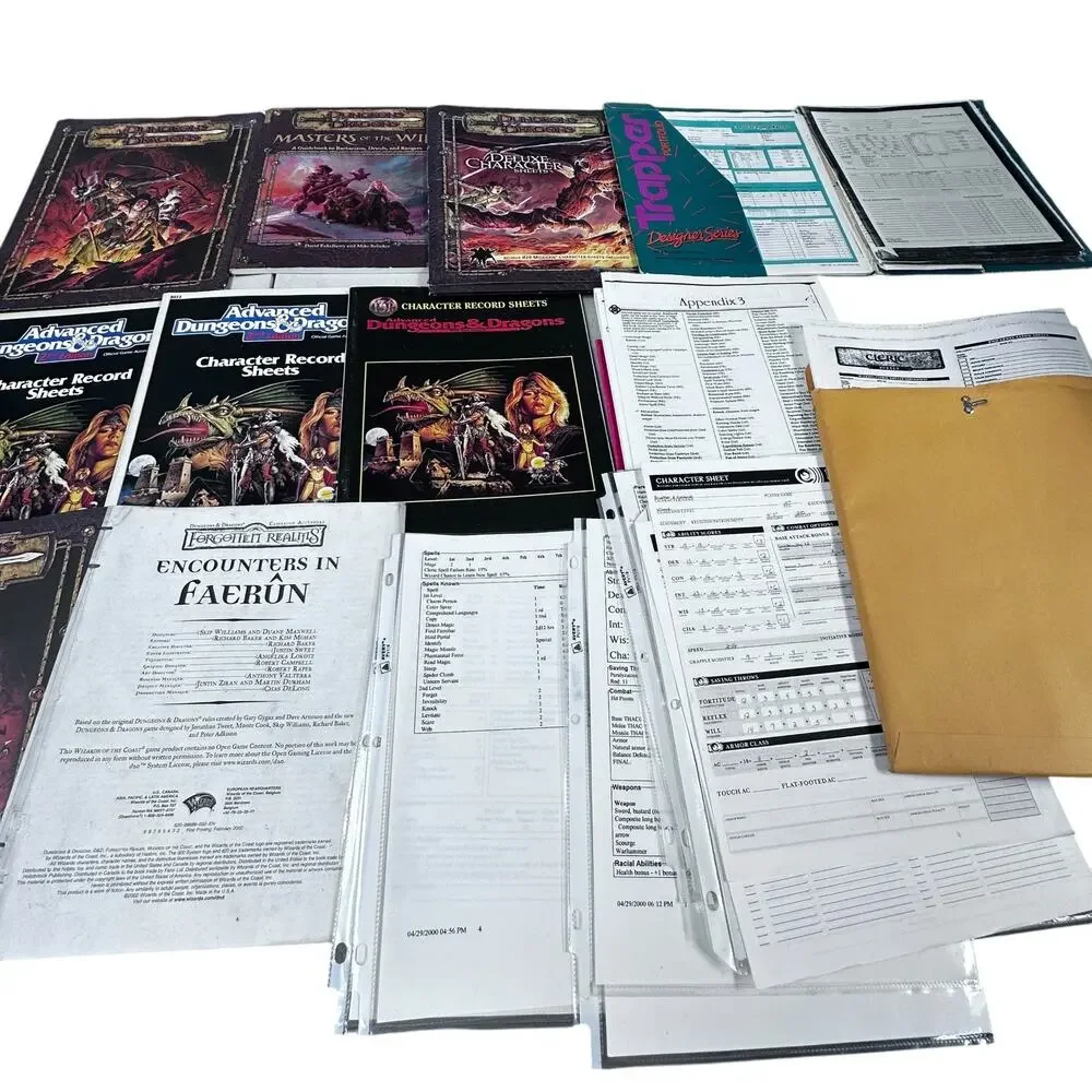 Large D&D Lot - Character Sheets / Guides / Record Sheets More
